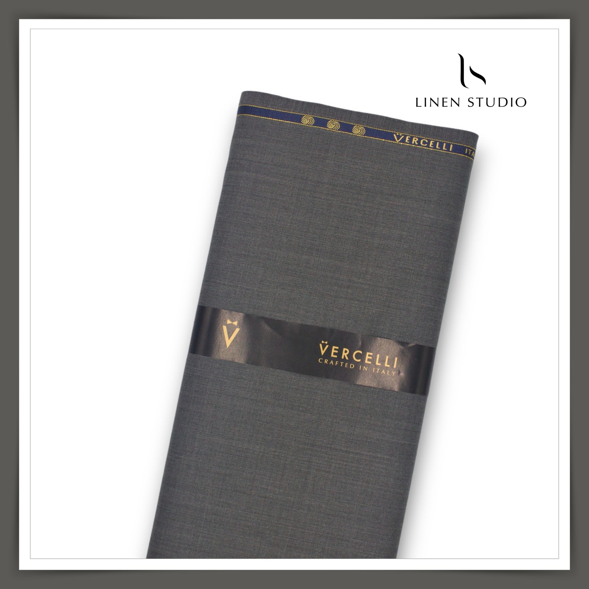 Super 120's Australian Merino Wool by Vercelli - Seal Grey (With Stretch) - Linen Studio