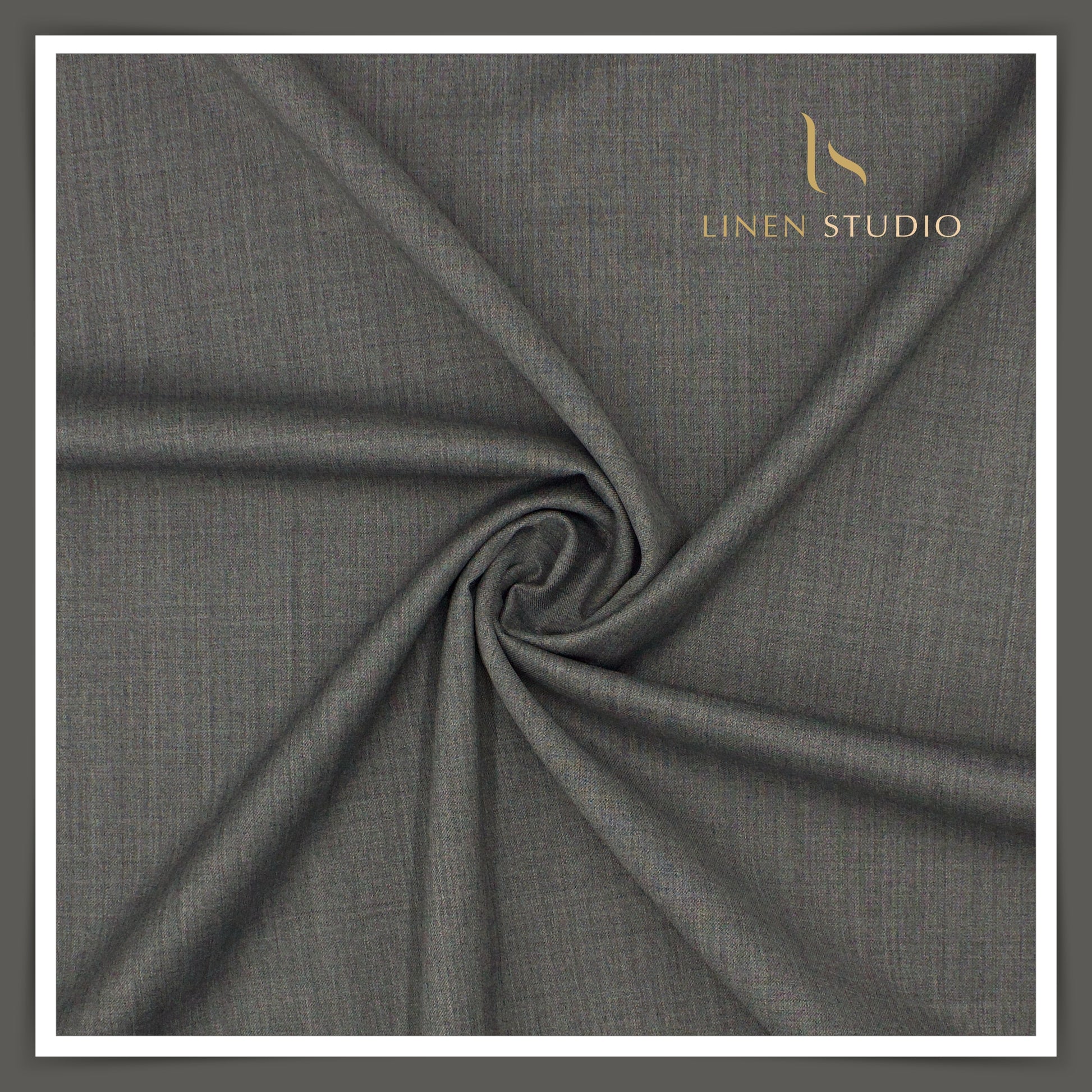 Super 120's Australian Merino Wool by Vercelli - Seal Grey (With Stretch) - Linen Studio