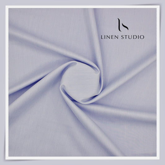 2/100's Finest Supima Cotton Shirting by Vercelli - Classic Blue Micro Stripes (Zoom In) (NEW)
