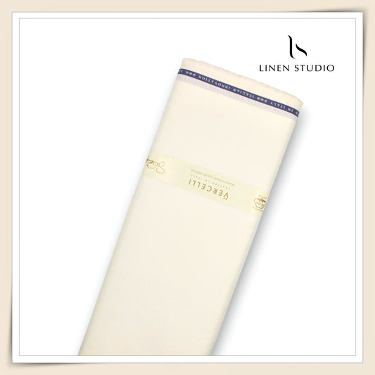 2/100's Wrinkle Resistant Supima Cotton Shirting by Vercelli - Pastel Yellow (NEW)