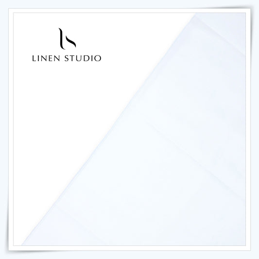 100% Supima Cotton Shirting by Vercelli Italy - 80's White Plain (FLAT RATE)