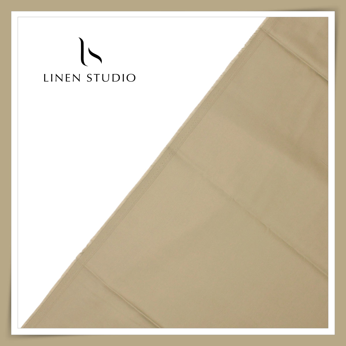 100% Supima Cotton Shirting by Vercelli Italy - 80's Stone Plain (FLAT RATE)