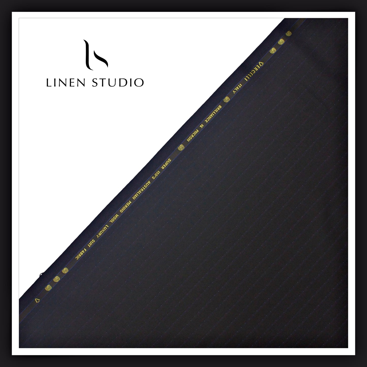 140's Wool by Vercelli - Japan Black - 1.00 Mtr Suiting Fabric END BIT (35% OFF)