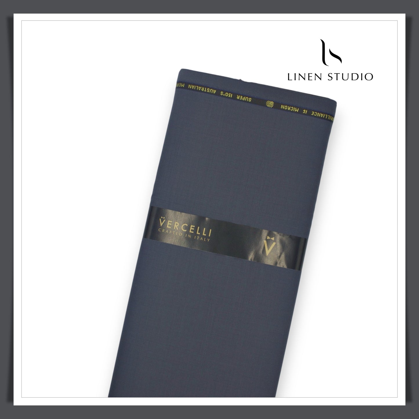 Super 150's Australian Merino Wool by Vercelli - Iron Grey - Linen Studio