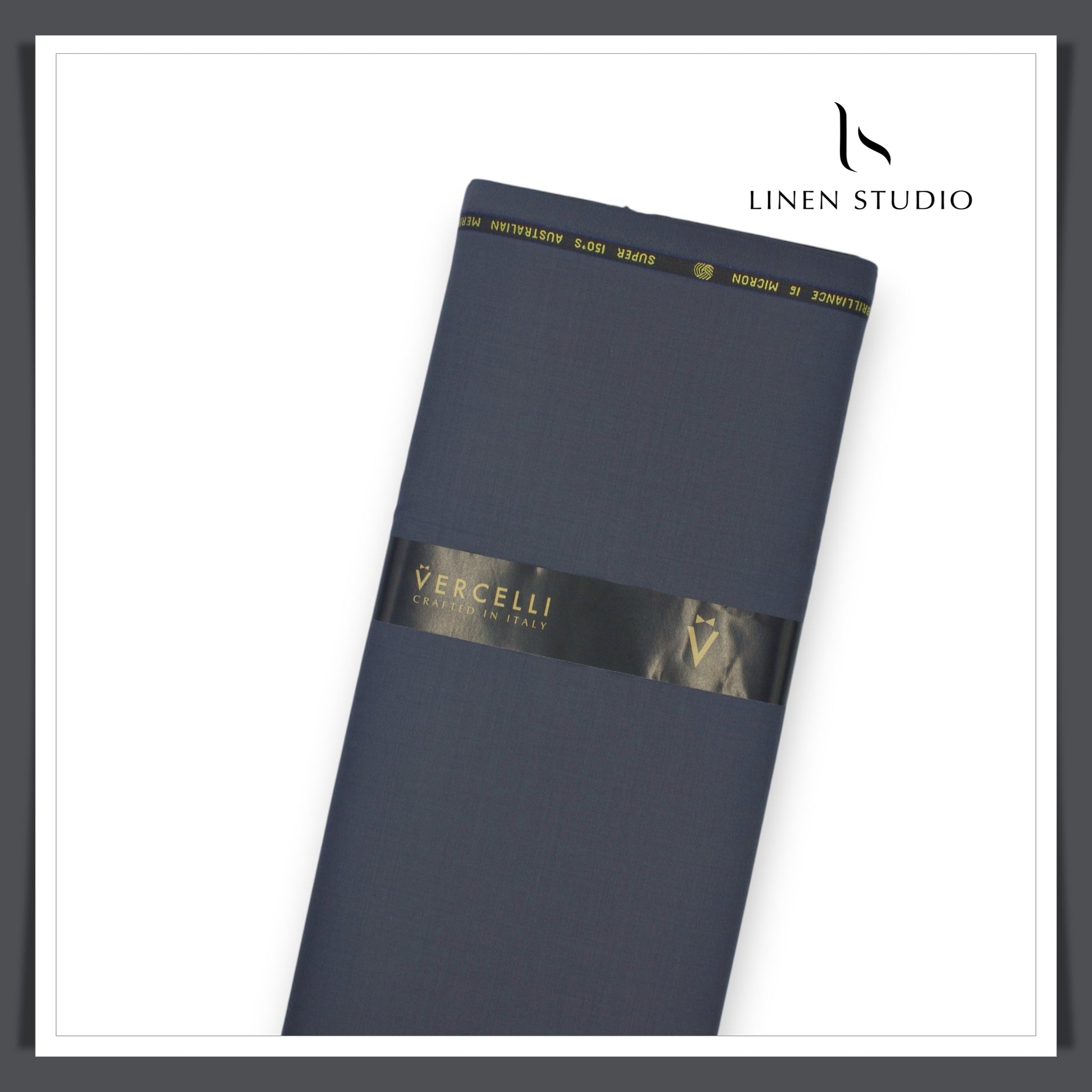 Super 150's Australian Merino Wool by Vercelli - Iron Grey - Linen Studio
