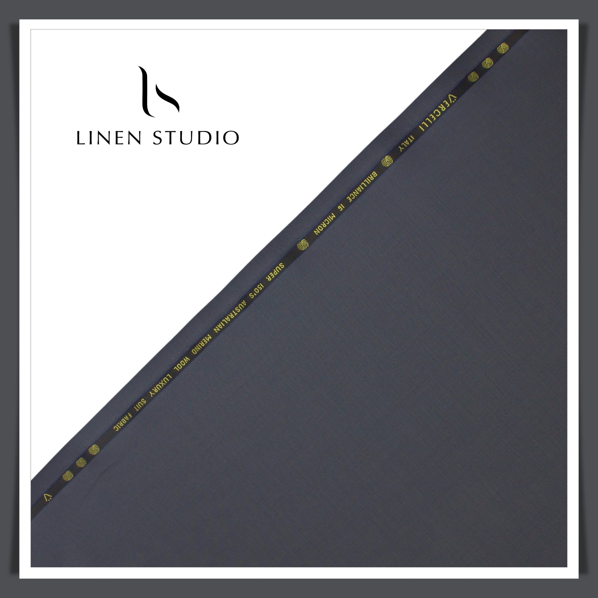 Super 150's Australian Merino Wool by Vercelli - Iron Grey - Linen Studio