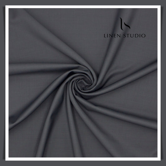 Super 150's Australian Merino Wool by Vercelli - Iron Grey - Linen Studio