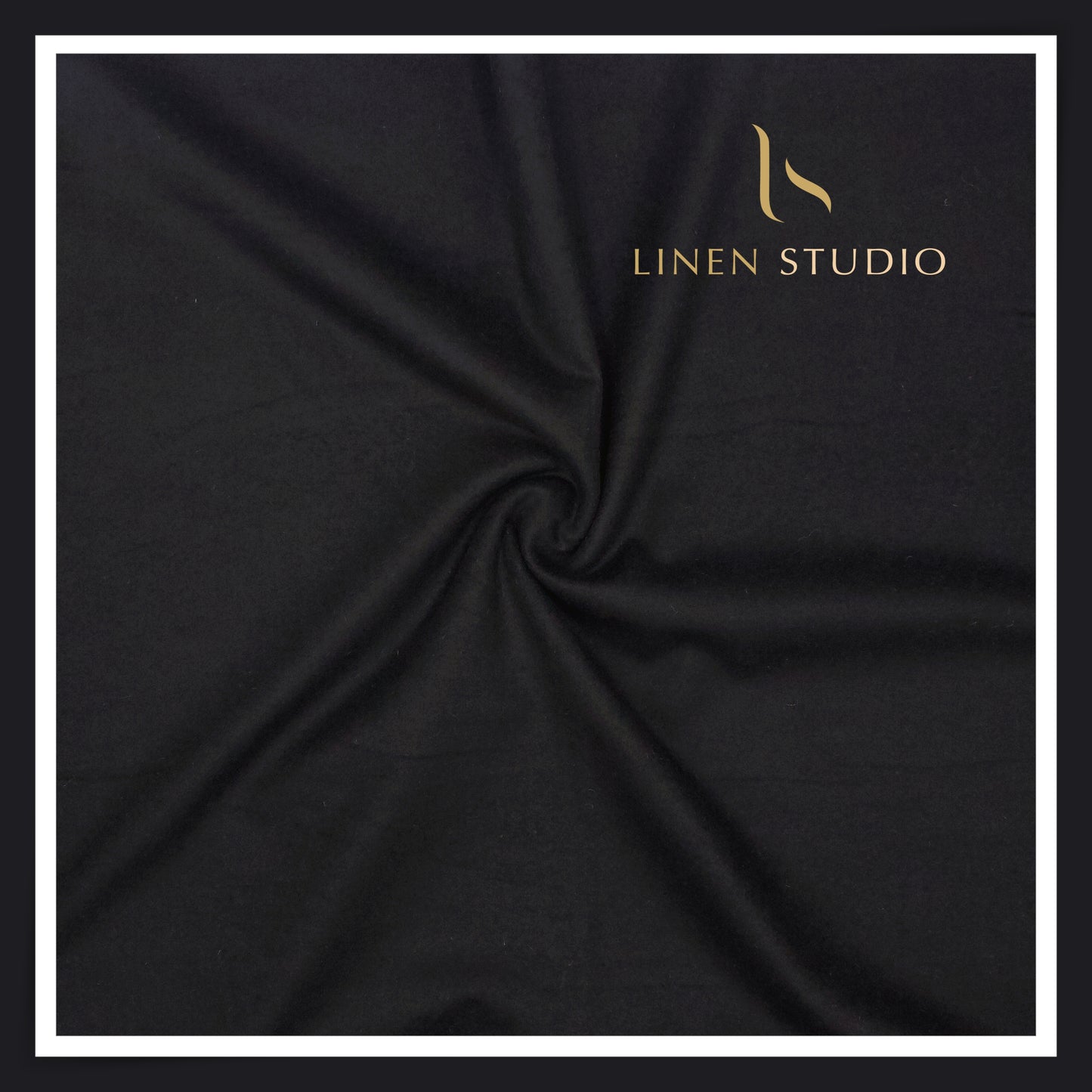 100% Pure 160's Australian Merino Wool by Vercelli - Milled Dark Black (NEW)