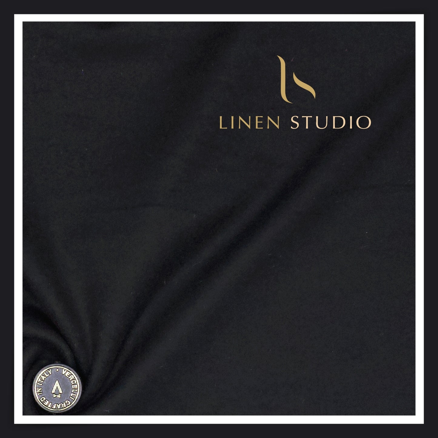 100% Pure 160's Australian Merino Wool by Vercelli - Milled Dark Black (NEW)