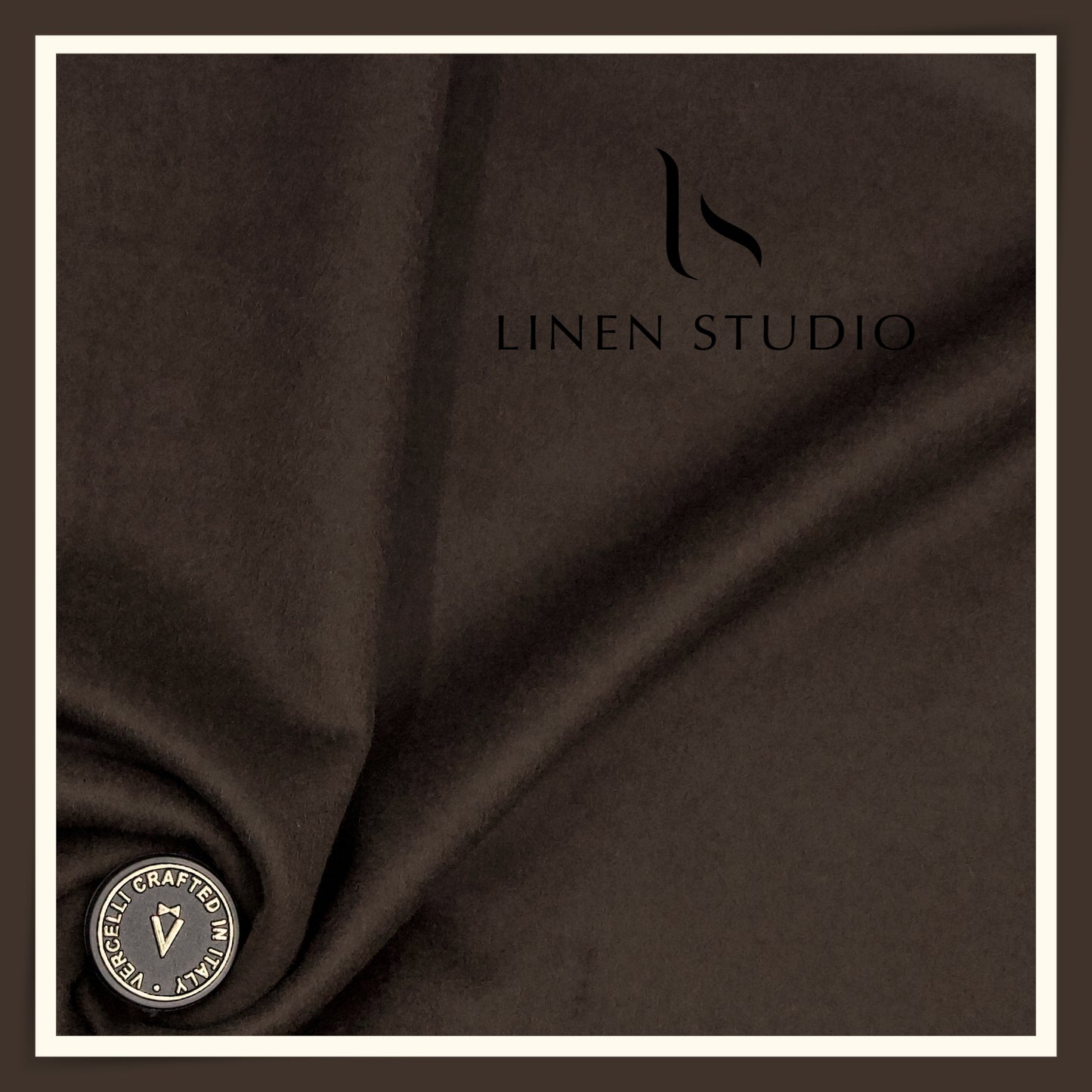 100% Pure 160's Australian Merino Wool by Vercelli - Milled Oil Brown (NEW)