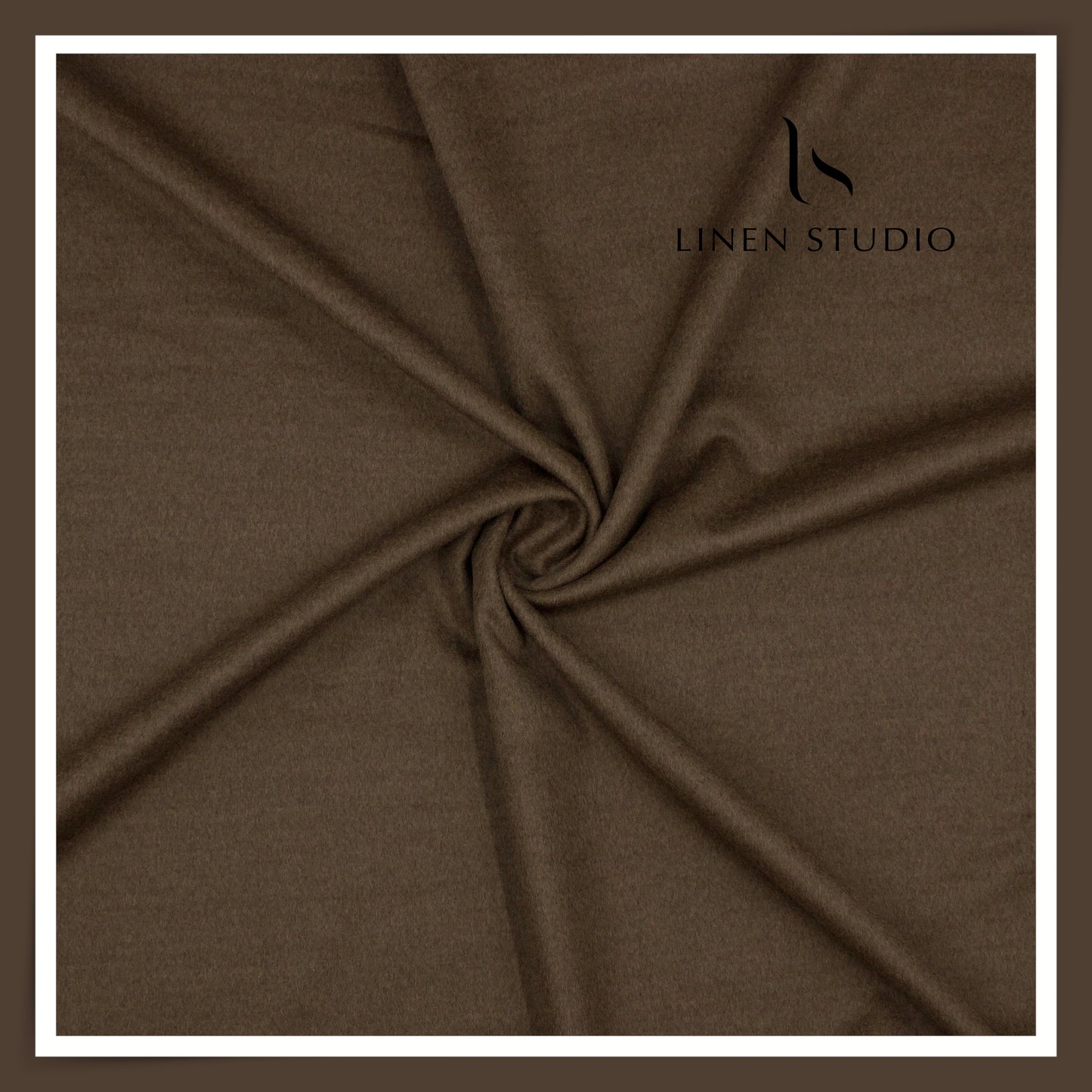 100% Pure 160's Australian Merino Wool by Vercelli - Milled Cafe Noir Brown (NEW)