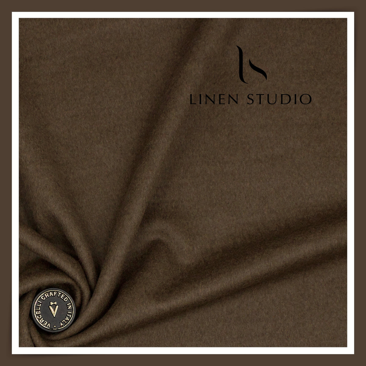 Vercelli Italy Cashwool Super 160’s Pure Australian Merino Wool Felted Suiting - Cafe Noir Brown (NEW)