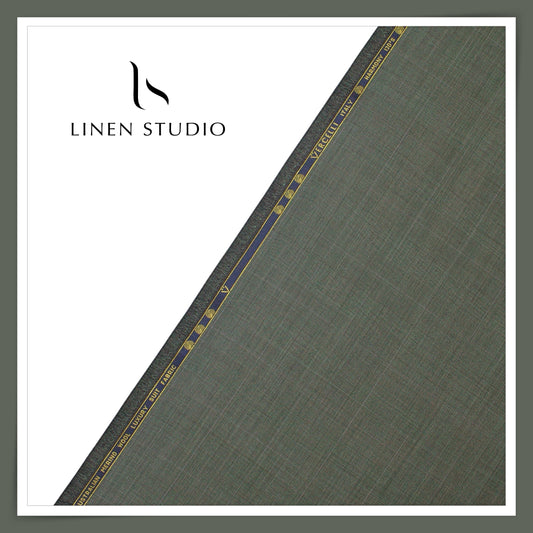 Vercelli Harmony 130’s Australian Merino Wool Suiting - Slate Green Glen Check (NEW) (FLAT RATE 40% OFF)