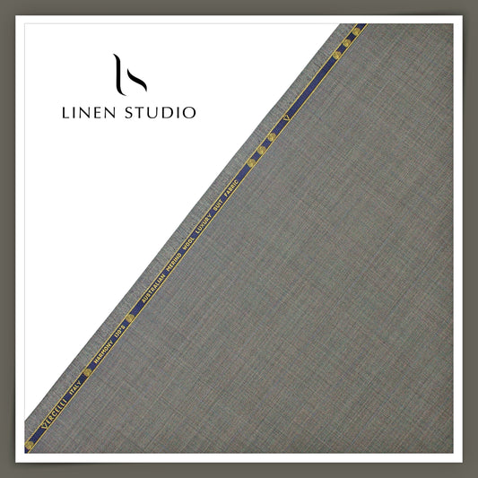 Vercelli Harmony 130’s Australian Merino Wool Suiting - Light Grey Prince of Wales Check (NEW) (FLAT RATE 40% OFF)