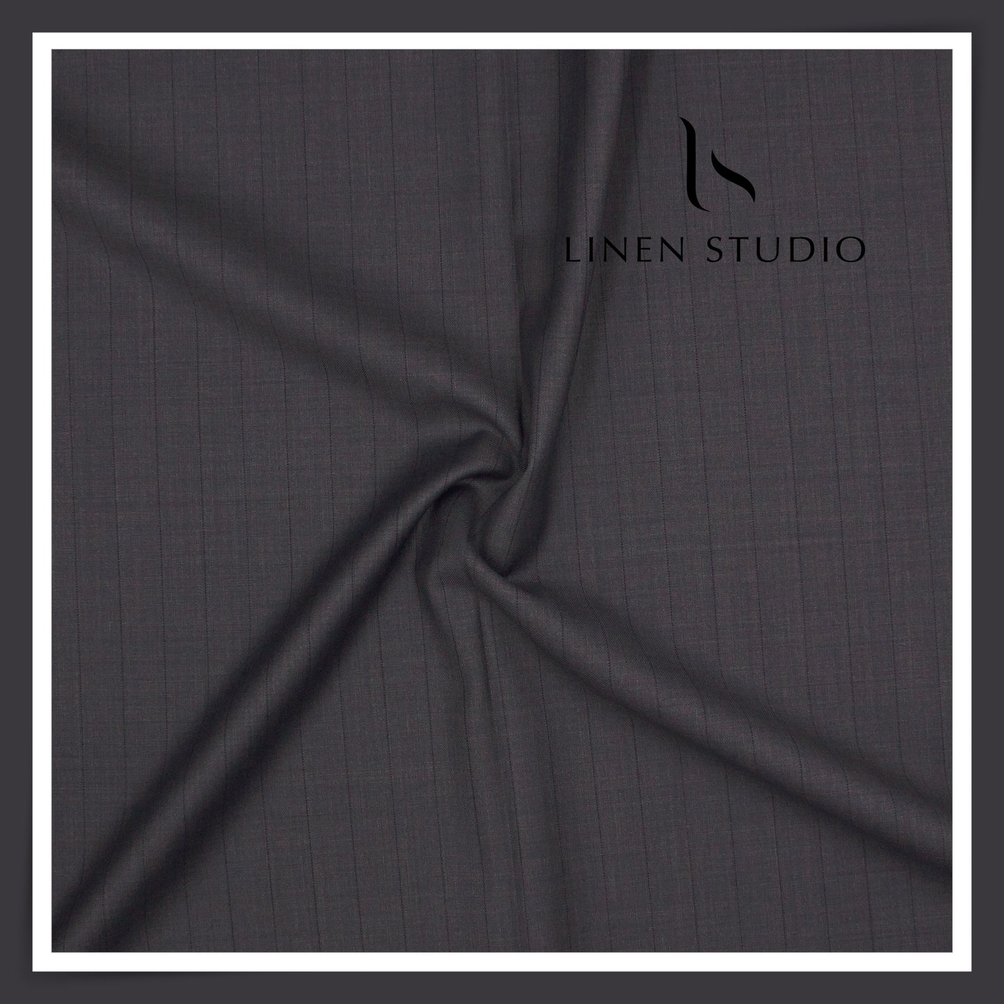 130's Australian Merino Wool by Vercelli - Bluish Grey Stripes (NEW)