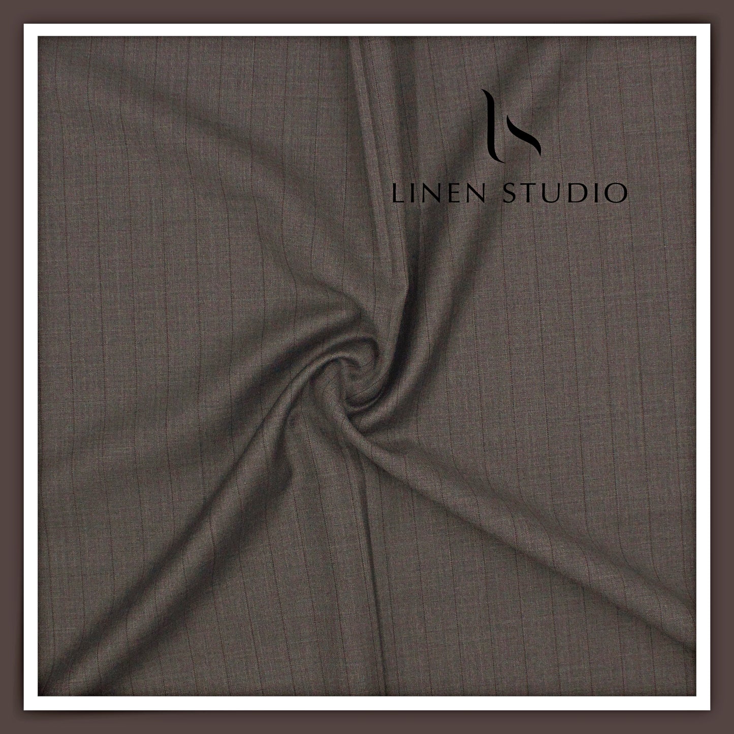 130's Australian Merino Wool by Vercelli - Brownish Grey Stripes (NEW)