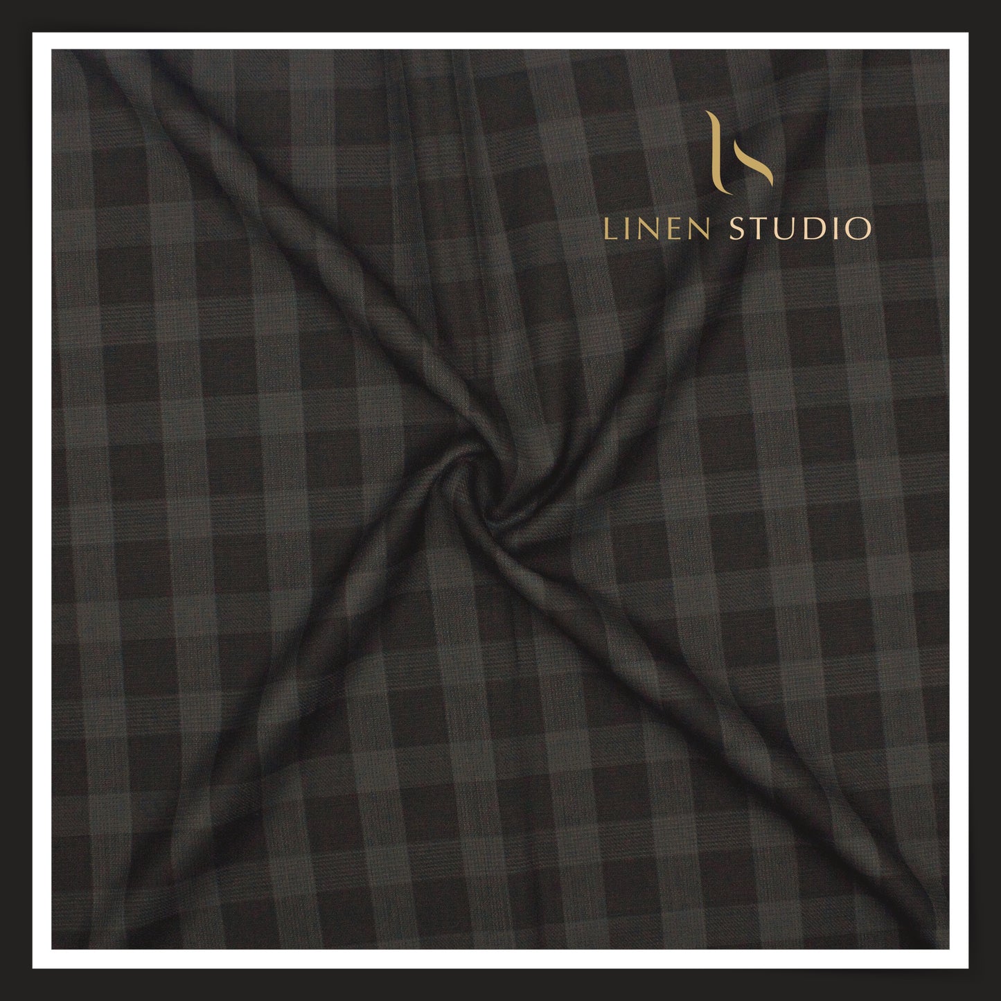 130's Australian Merino Wool by Vercelli - Black & Grey Classic Checks (NEW)