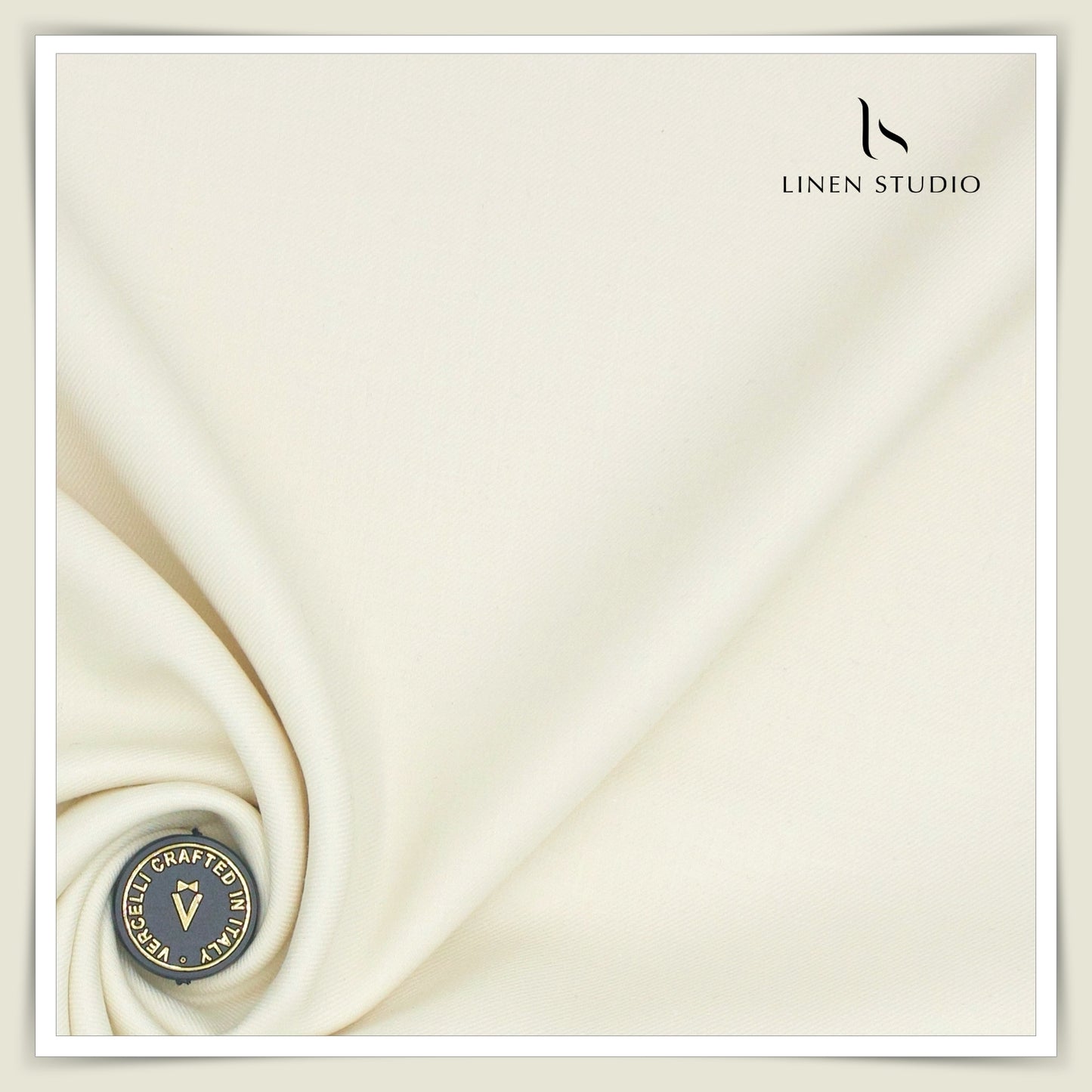 140's Merino Wool / Linen / Silk by Vercelli Italy - Dark Cream (1st in India)