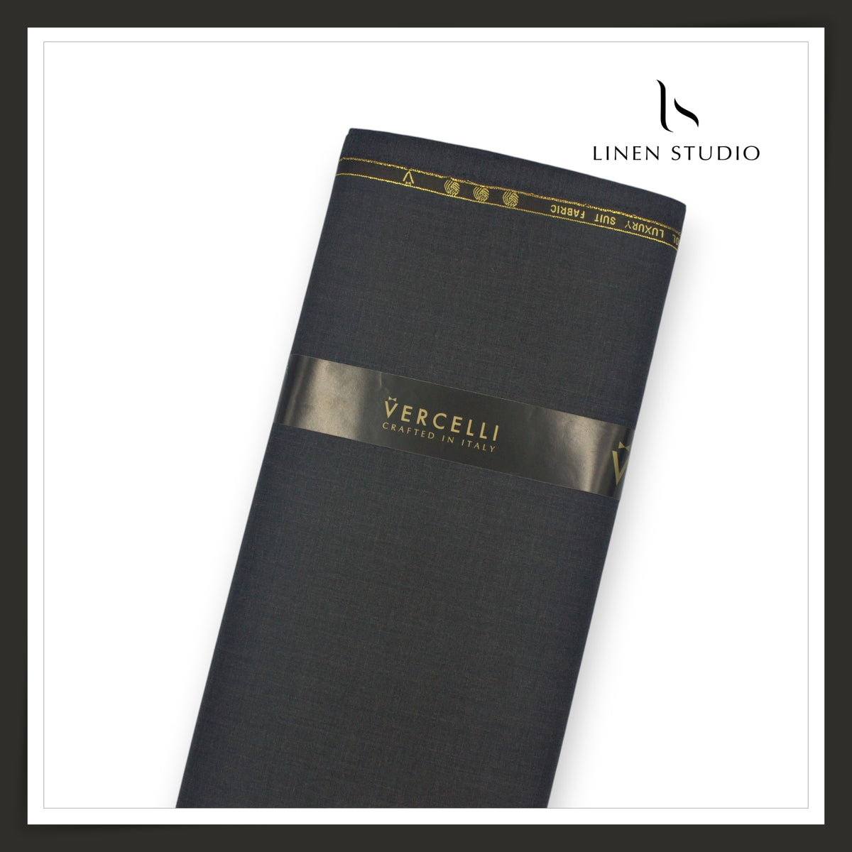 Vercelli Italy Lexura 160's 50% Australian Merino Wool Rich Twill Weave Suiting - Charcoal Grey Solid (NEW)