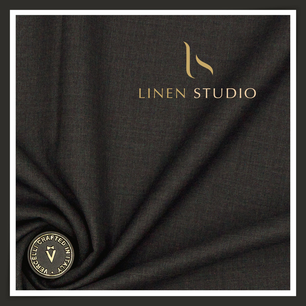 Vercelli Italy Lexura 160's 50% Australian Merino Wool Rich Twill Weave Suiting - Charcoal Grey Solid (NEW)