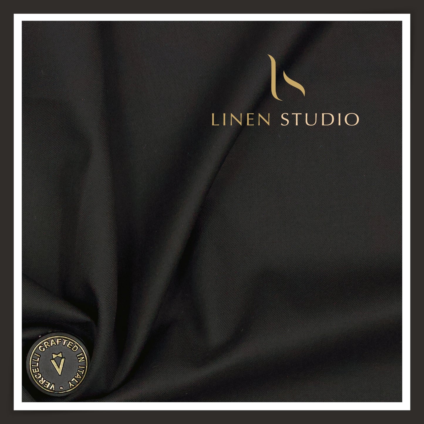 160's Australian Merino Wool Blend Suiting by Vercelli Italy - Deep Black (NEW) (Most Liked)