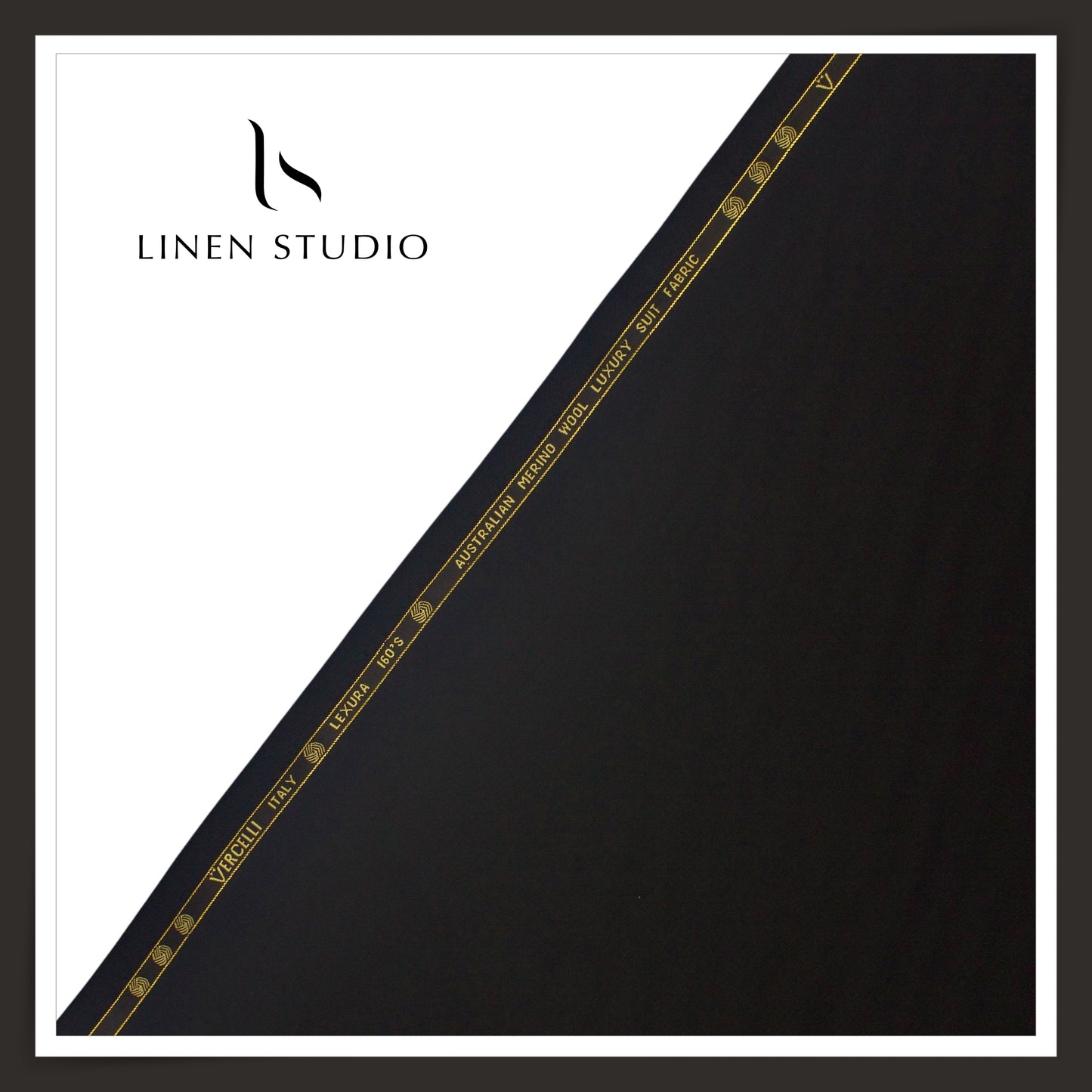 160's Australian Merino Wool Blend Suiting by Vercelli Italy - Deep Black (NEW) (Most Liked)