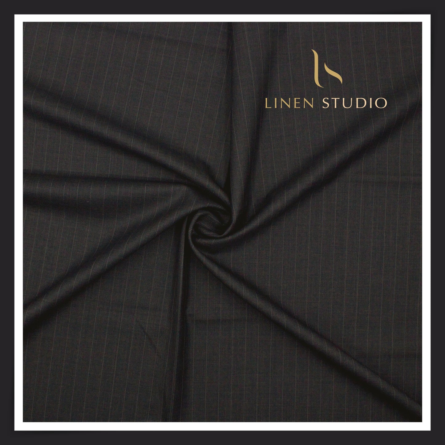 160's Australian Merino Wool Blend Suiting by Vercelli Italy - Elephant Grey English Stripes (NEW)