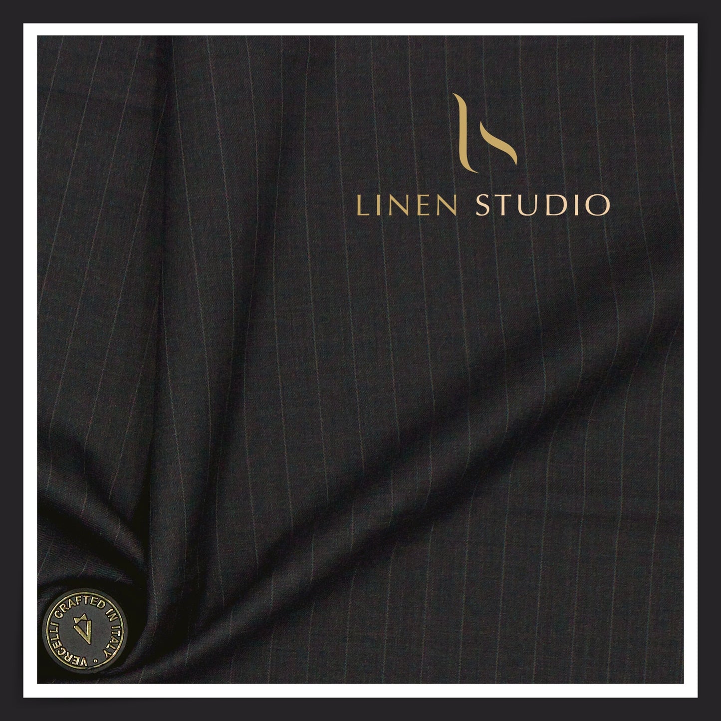 160's Australian Merino Wool Blend Suiting by Vercelli Italy - Elephant Grey English Stripes (NEW)
