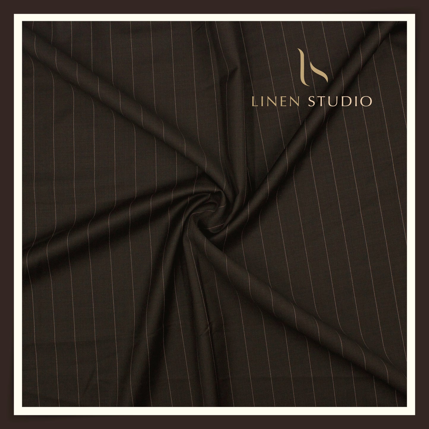120's Australian Merino Wool by Vercelli - Zeus Brown with Classic Stripes (NEW)