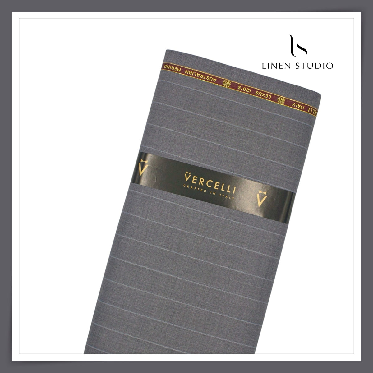 Vercelli Italy Lexus 120's 50% Australian Merino Wool Rich Suiting - Bluish Grey 2.50 Cms Pinstripes (Latest Collection)
