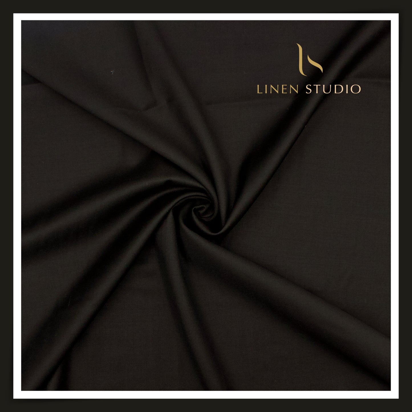 120's Australian Merino Wool Suiting by Vercelli Italy - Jet Black (NEW) (Fastest Selling)