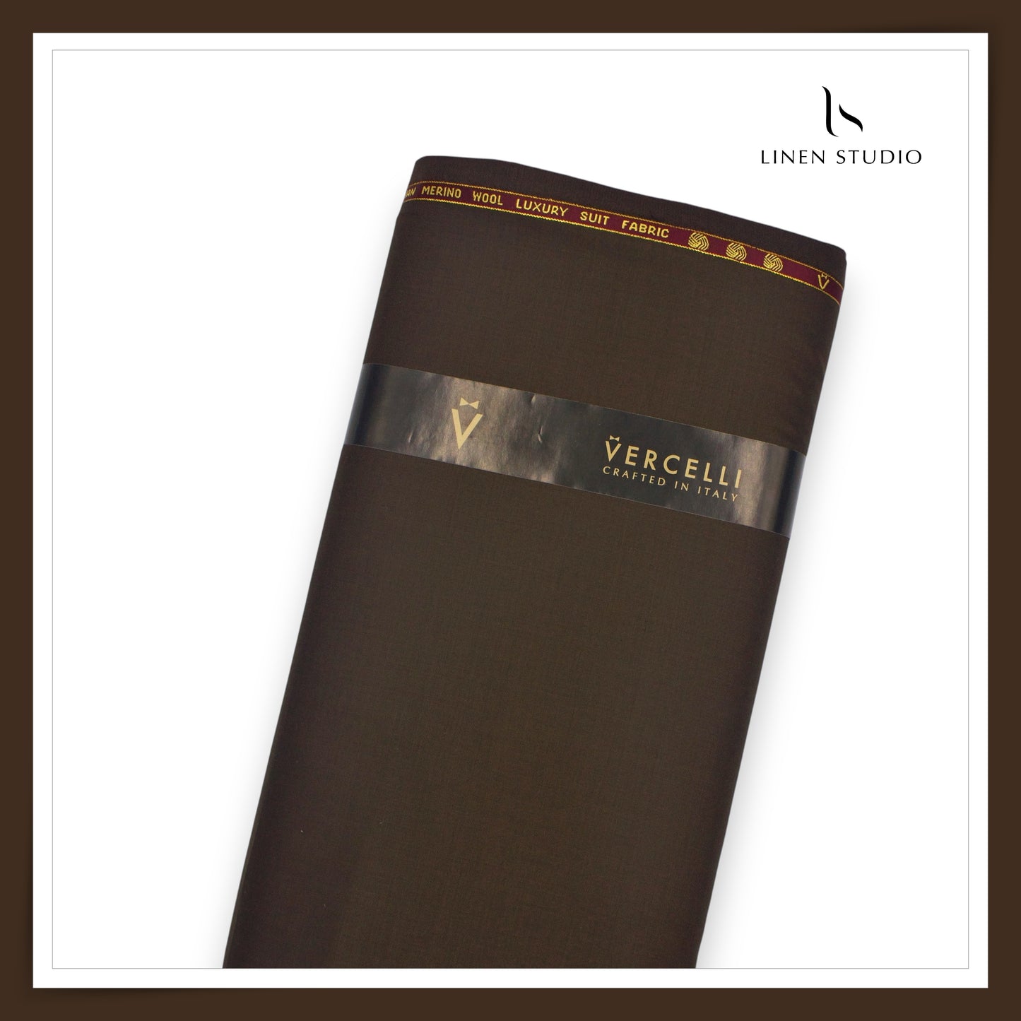 Super 110's Australian Merino Wool Suiting by Vercelli Italy - Oil Brown (NEW)