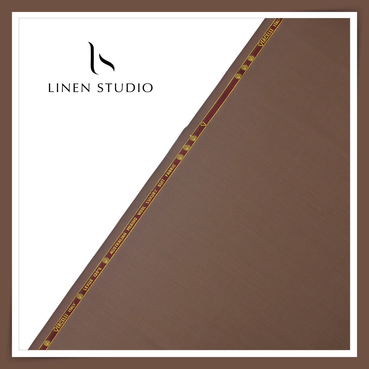 120's Australian Merino Wool by Vercelli - Roman Coffee Plain (NEW) (FLAT RATE 40% OFF)