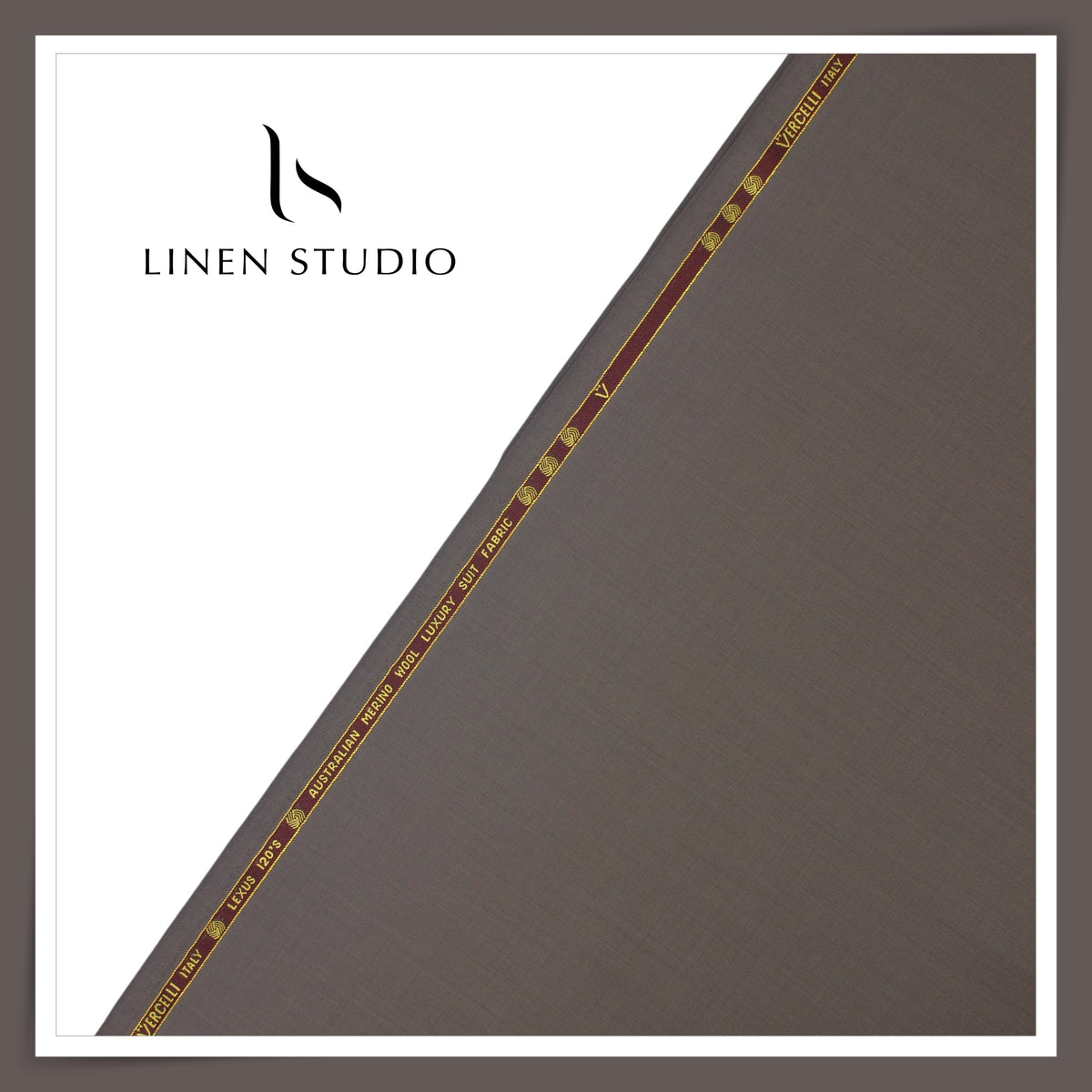 120's Australian Merino Wool by Vercelli - Wenge Grey Plain (NEW) (FLAT RATE 40% OFF)