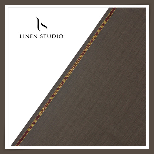 120's Australian Merino Wool by Vercelli - Dusty Brown Stripes (NEW) (FLAT RATE 40% OFF)