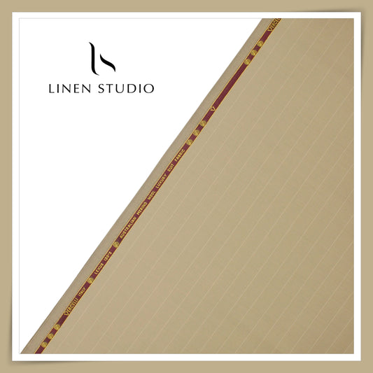 120's Australian Merino Wool by Vercelli - Desert Sand Stripes (NEW) (FLAT RATE 40% OFF)