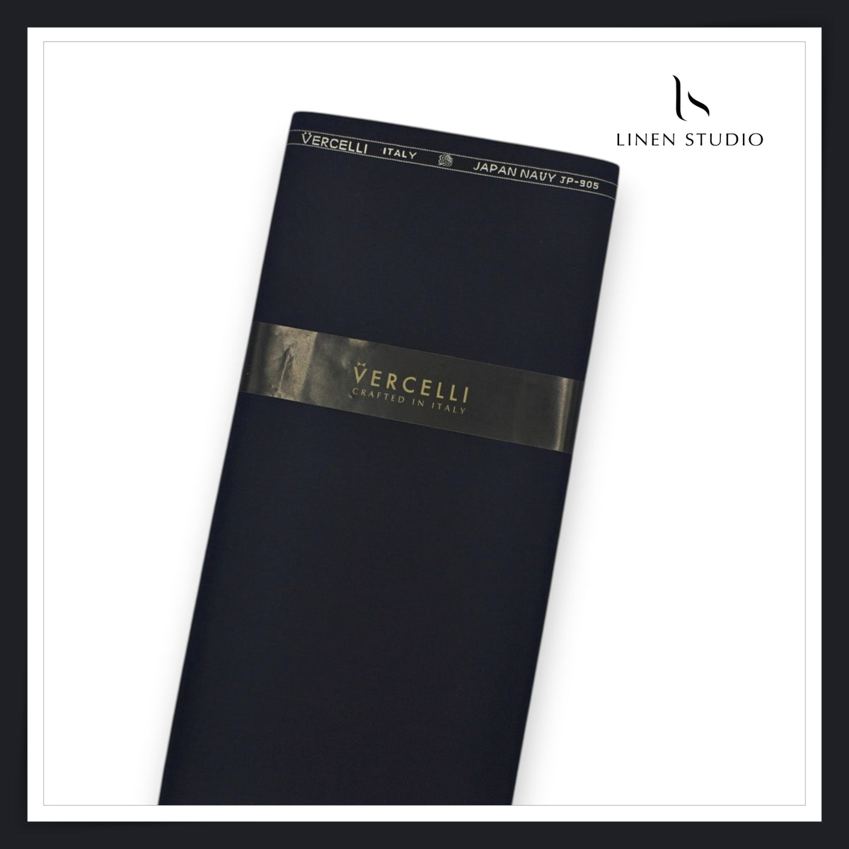 Vercelli Italy Micro Dobby Textured Super 140's 70% Australian Merino Wool Suiting - Japan Navy (NEW) (Zoom In)