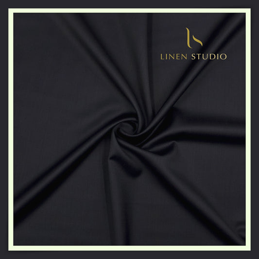 Super 140's Australian Merino Wool by Vercelli - Japan Navy Dotted Dobby Textured (NEW) (Zoom In)