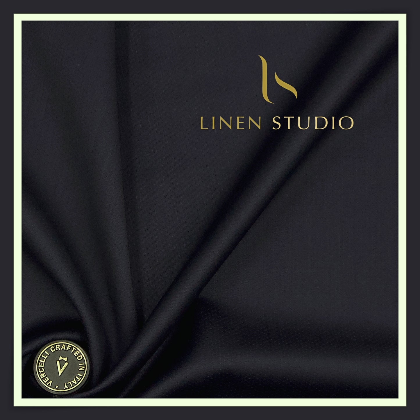 Super 140's Australian Merino Wool by Vercelli - Japan Navy Dotted Dobby Textured (NEW) (Zoom In)