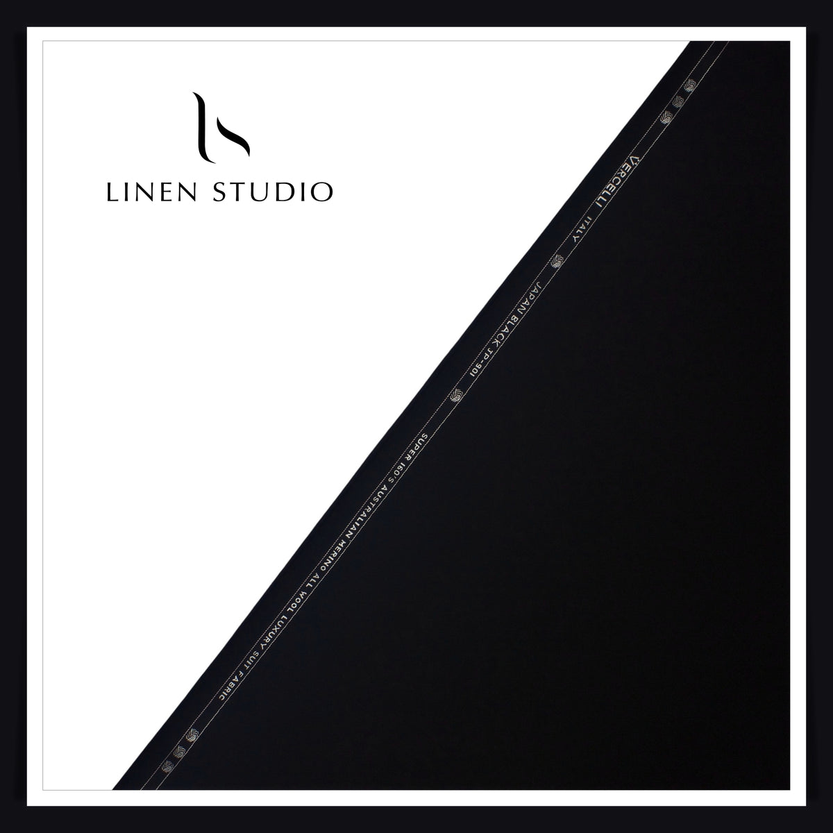 Vercelli Italy Japan Black Super 160's Australian Merino Wool Suiting | The Deepest Black (Fastest Selling)
