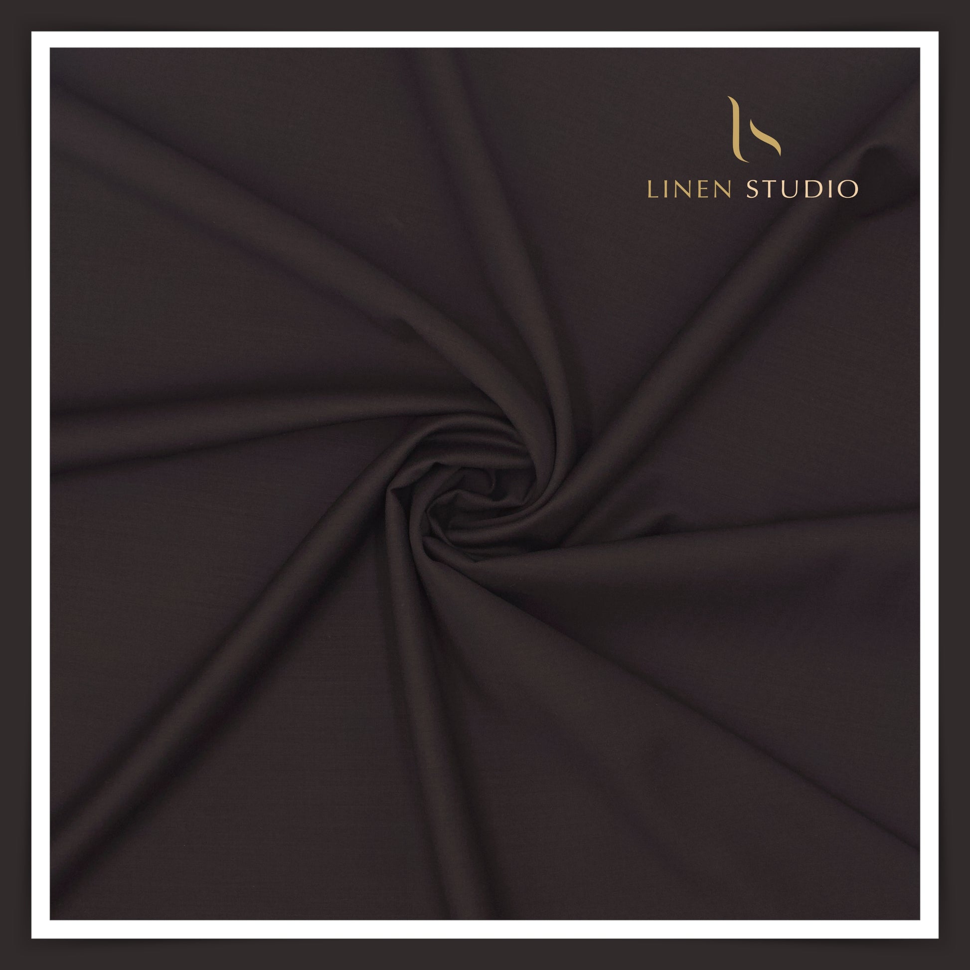 Super 140's Australian Merino Wool by Vercelli - Darkest Brown (Highest Selling) - Linen Studio
