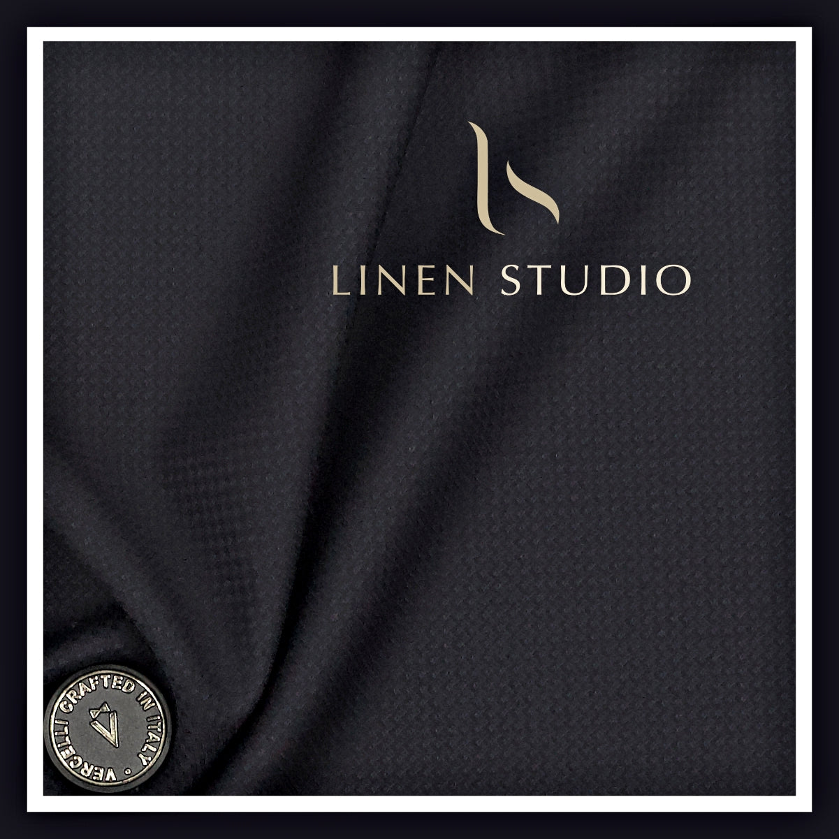 140's Australian Merino Wool Textured Suiting by Vercelli - Japan Navy Blue (NEW) (Zoom In)