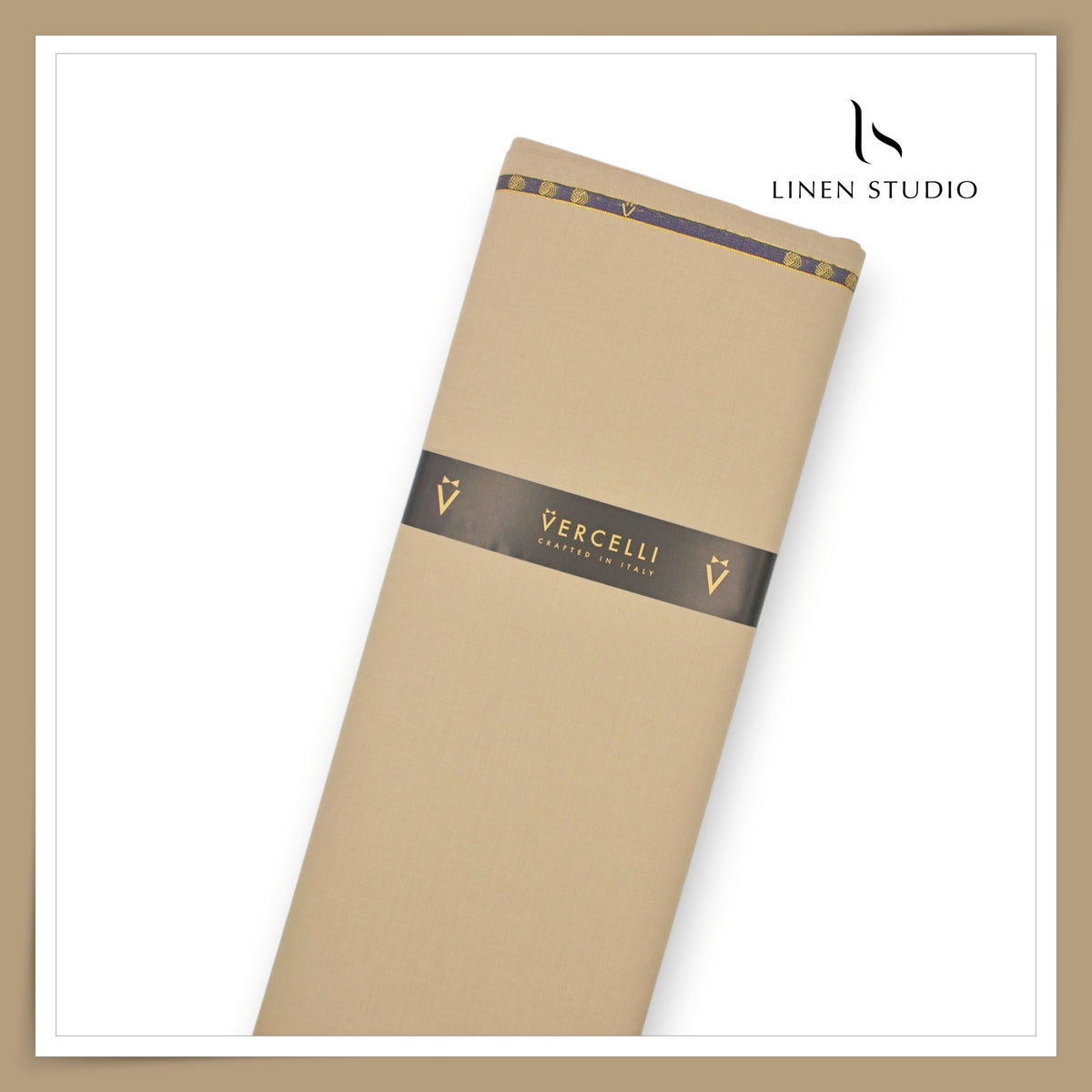Vercelli Italy Kepper 120's 70% Wool Rich Suiting – Sand Beige (NEW)