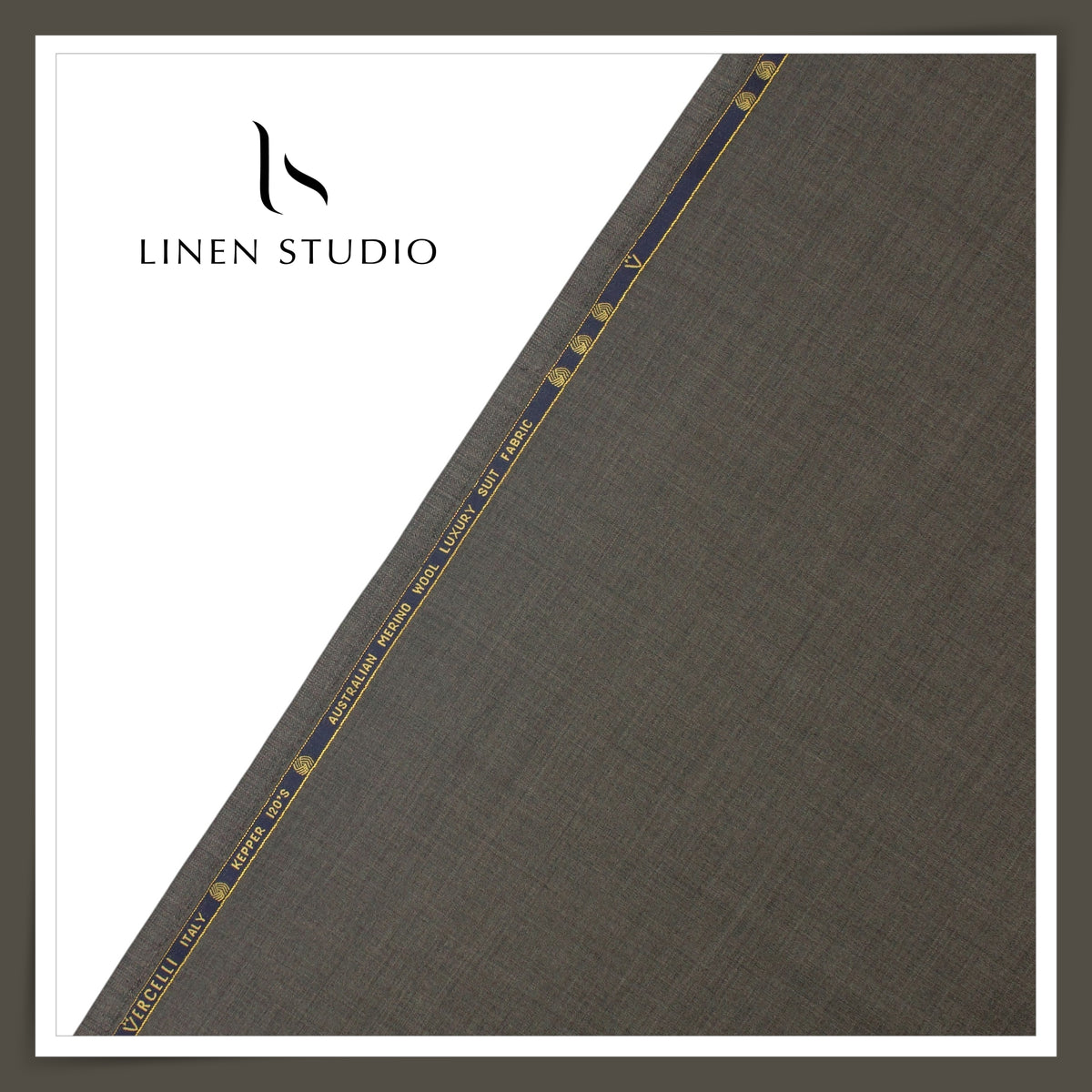120's Australian Merino Wool by Vercelli - Gravel Grey Plain (NEW) (FLAT RATE 40% OFF)