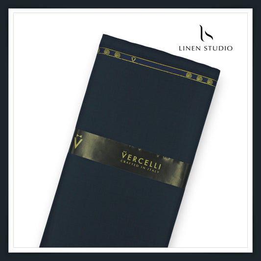 Vercelli Italy Kepper 120's 70% Wool Rich Suiting – Midnight Blue (NEW)