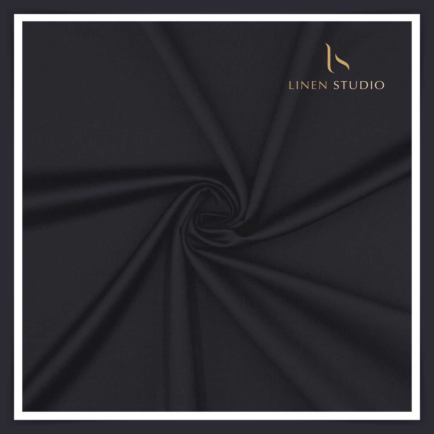 Super 120's Australian Merino Wool by Vercelli - Navy Blue (With Stretch) - Linen Studio
