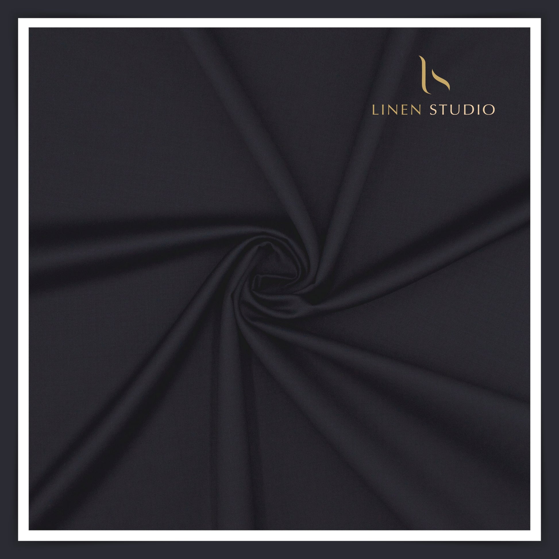 Super 120's Australian Merino Wool by Vercelli - Navy Blue (With Stretch) - Linen Studio