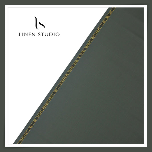 Super 120's Australian Merino Wool by Vercelli - Greyish Green (NEW) (With Stretch) (FLAT RATE 40% OFF)
