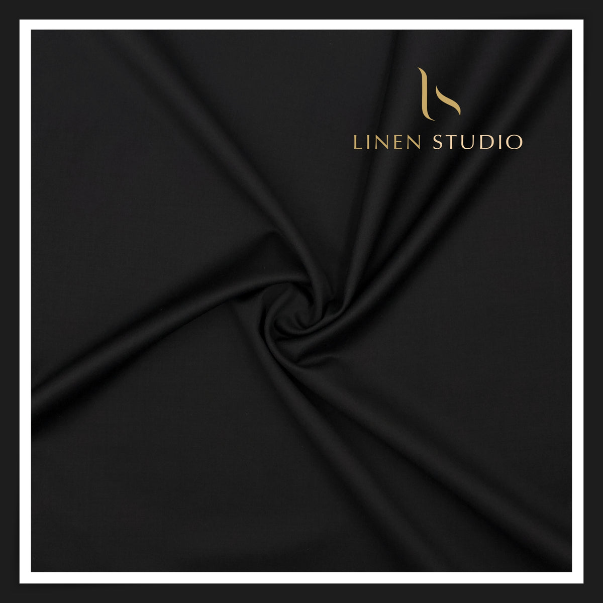 90 CM SUITING - 120'S AUSTRALIAN MERINO WOOL WITH STRETCH BY VERCELLI (JET BLACK) EB 111 (FLAT RATE)