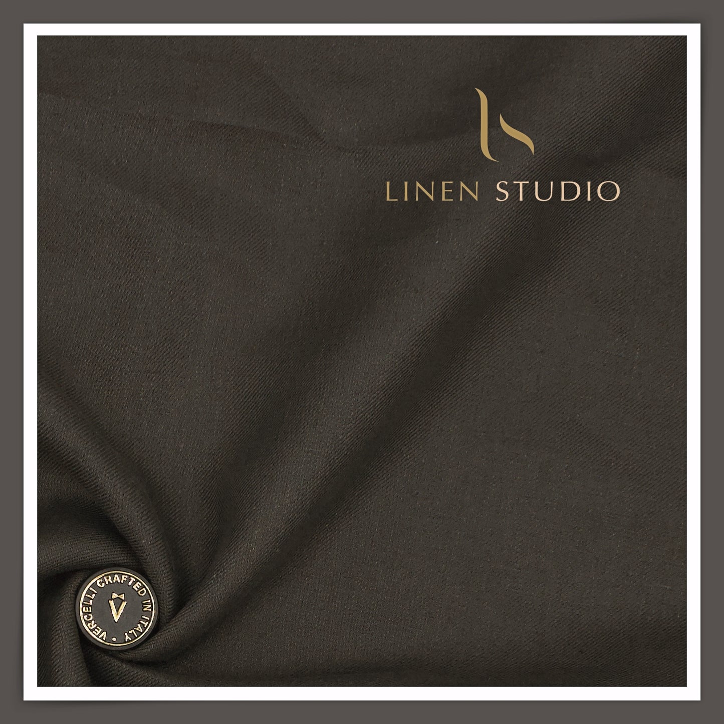 60 Lea French Linen Suiting by Vercelli Italy - Birch Dark Brown (NEW)